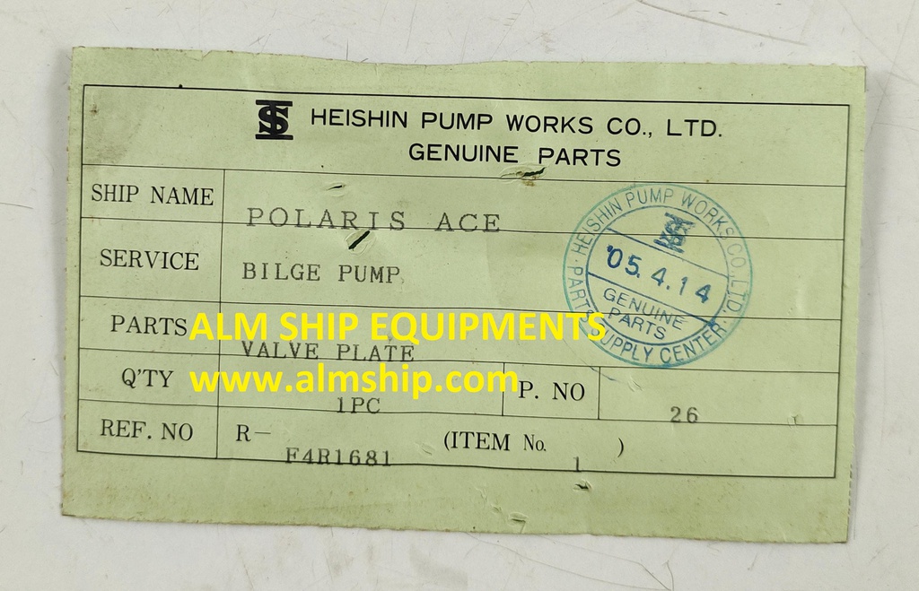 HEISHIN PUMP VALVE PLATE HP-2A
