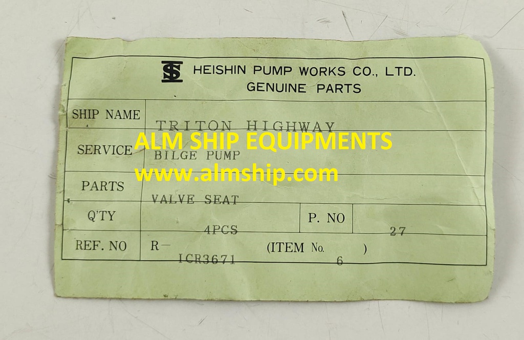 HEISHIN PUMP VALVE SEAT HP-2A