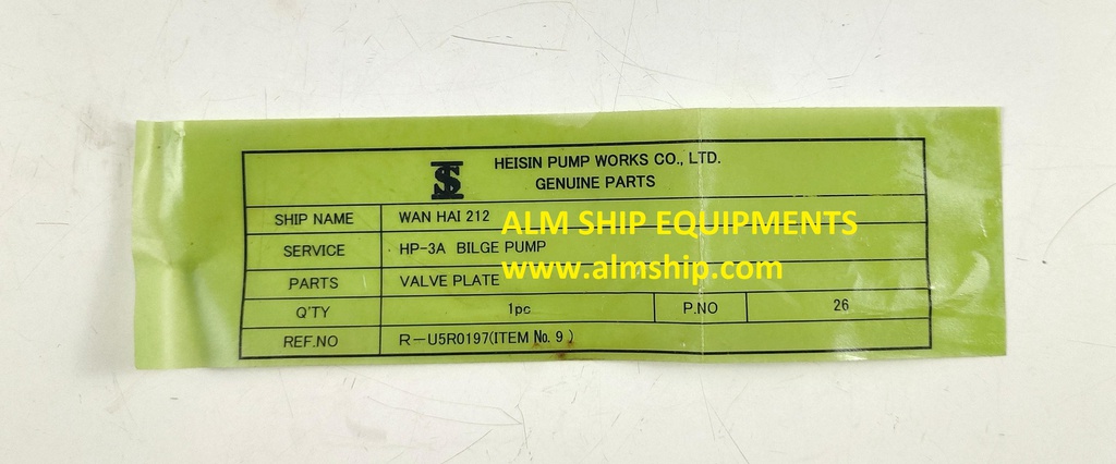 HEISHIN PUMP VALVE PLATE HP-3A