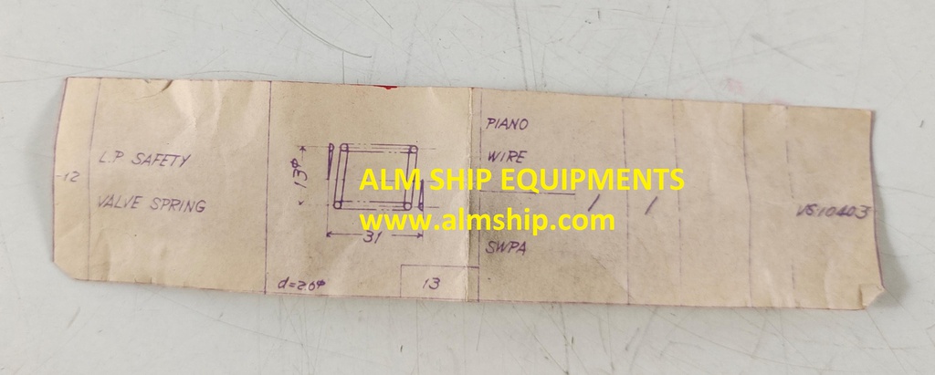 TANABE H-73/H-74 SAFETY VALVE SPRING LP