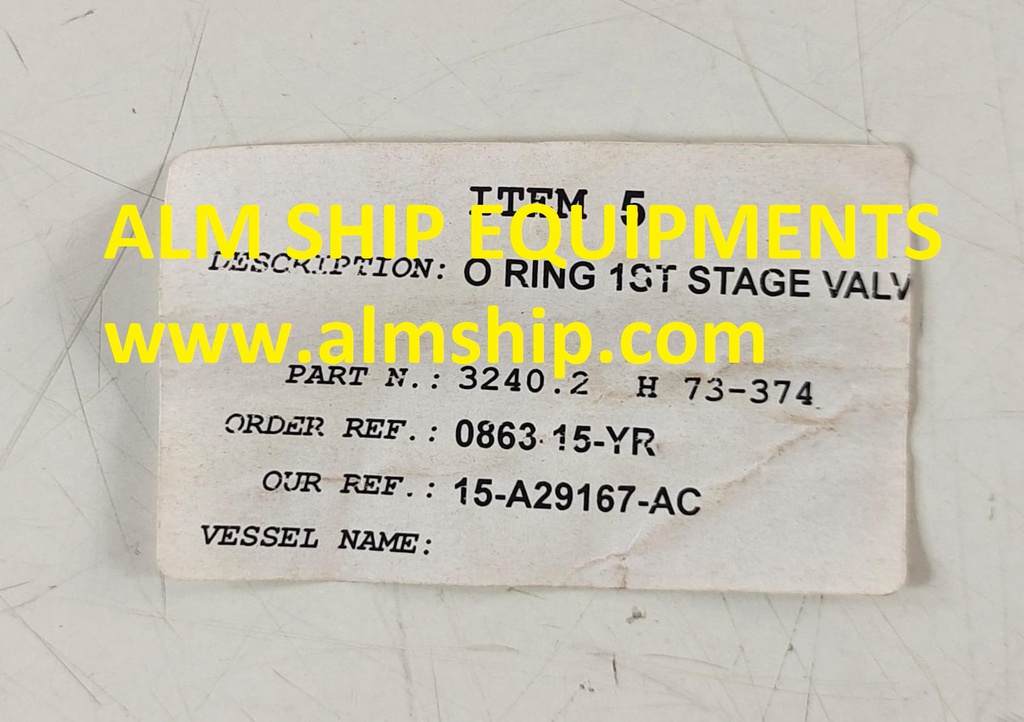 TANABE H-73/H-74 1ST STAGE VALVE O-RING