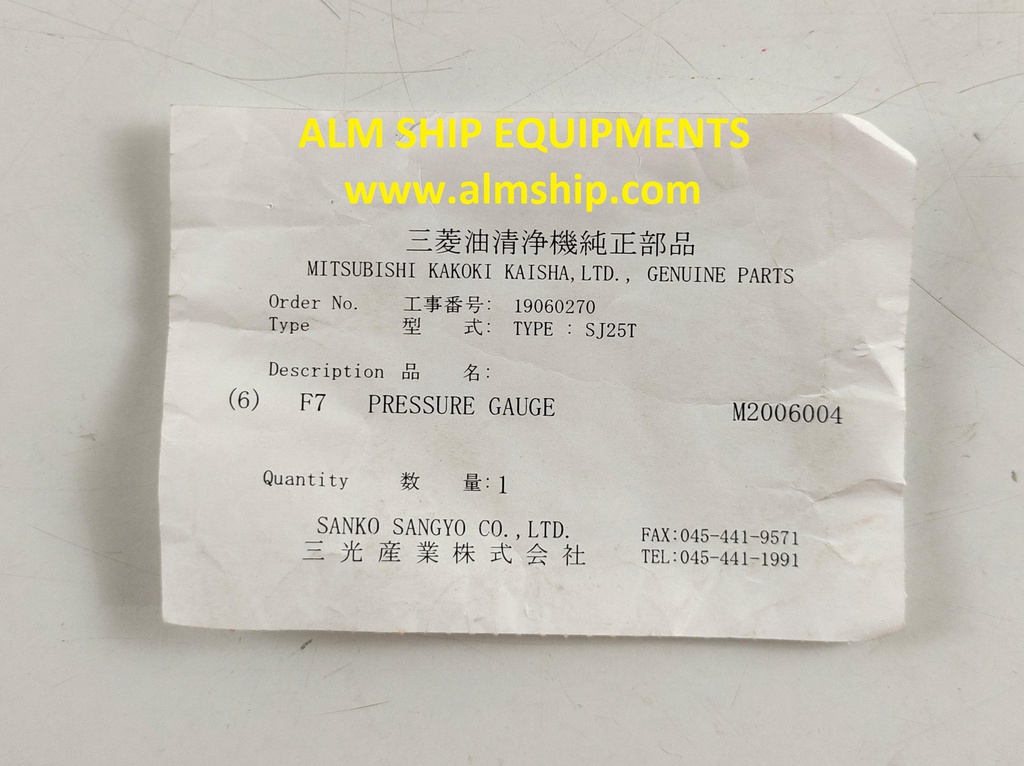 MITSUBISHI PRESSURE GAUGE SJ25T