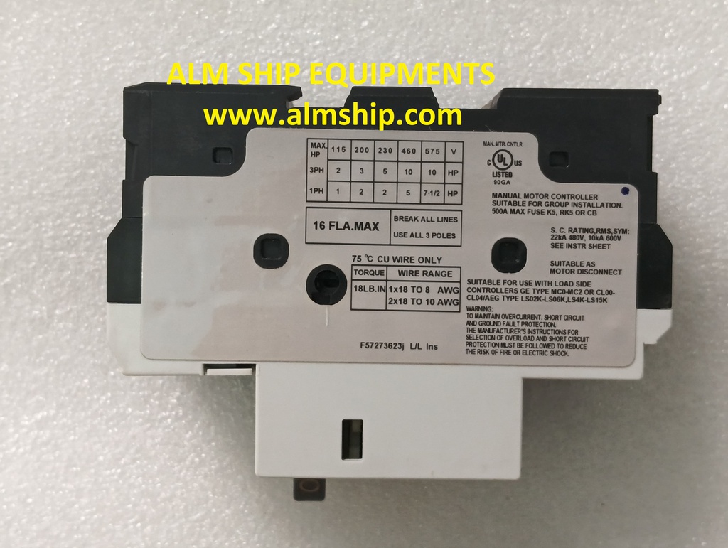 GE GPS1MSAM MANUAL MOTOR STARTER