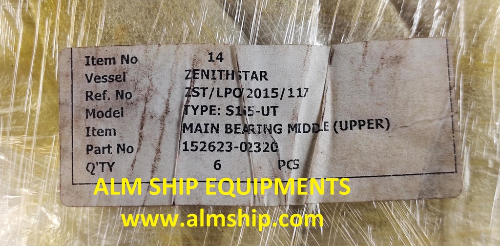 YANMAR MAIN BEARING MIDDLE S165