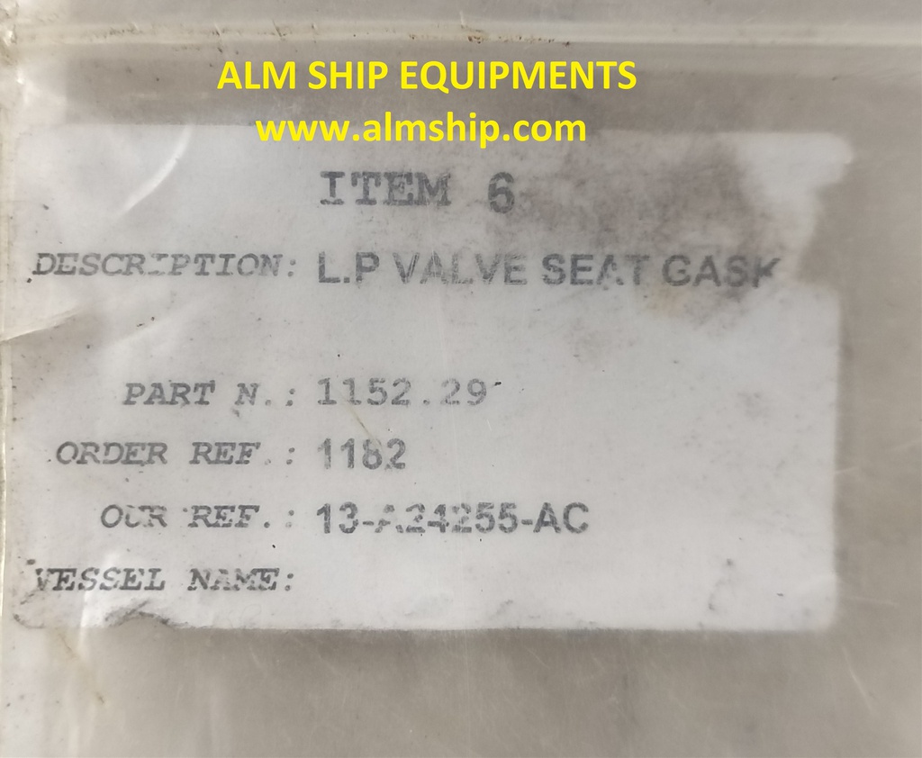 L.P VALVE SEAT GASKET 1152.29