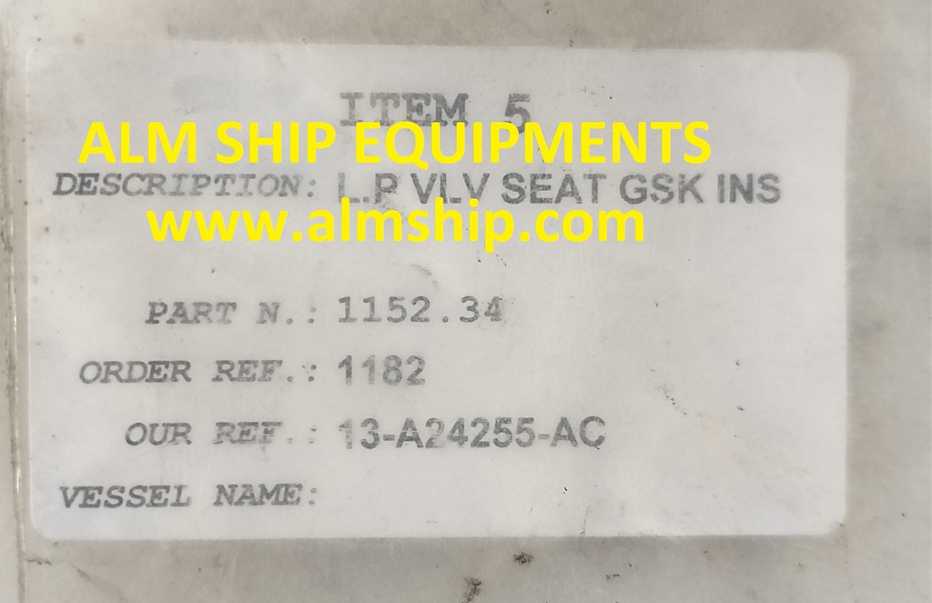 L.P VALVE SEAT GASKET INS 1152.34