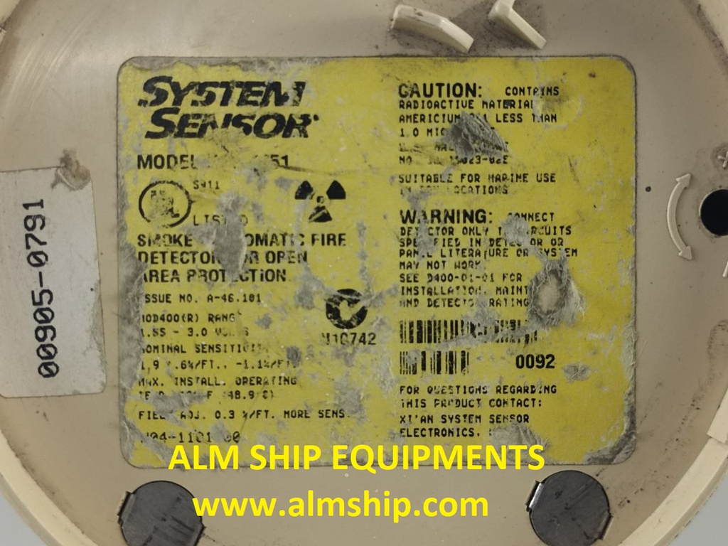 SMOKE AUTOMATIC FIRE DETECTOR MODEL NO 1451