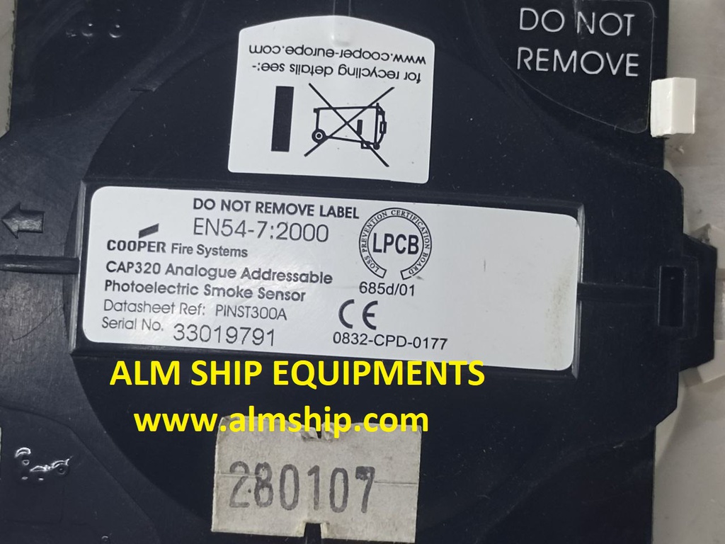PHOTOELECTRIC SMOKE SENSOR WITH BASE 0832-CPD-0177
