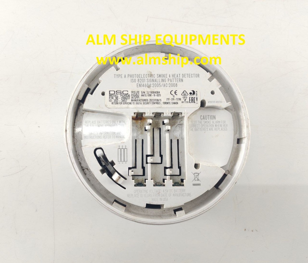 PHOTOELECTRIC SMOKE &amp; HEAT DETECTOR DSC  MODEL NO PG4936