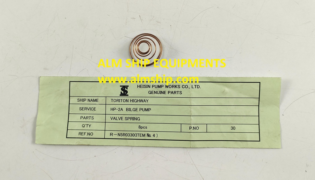 HEISHIN PUMP VALVE SPRING HP-2A