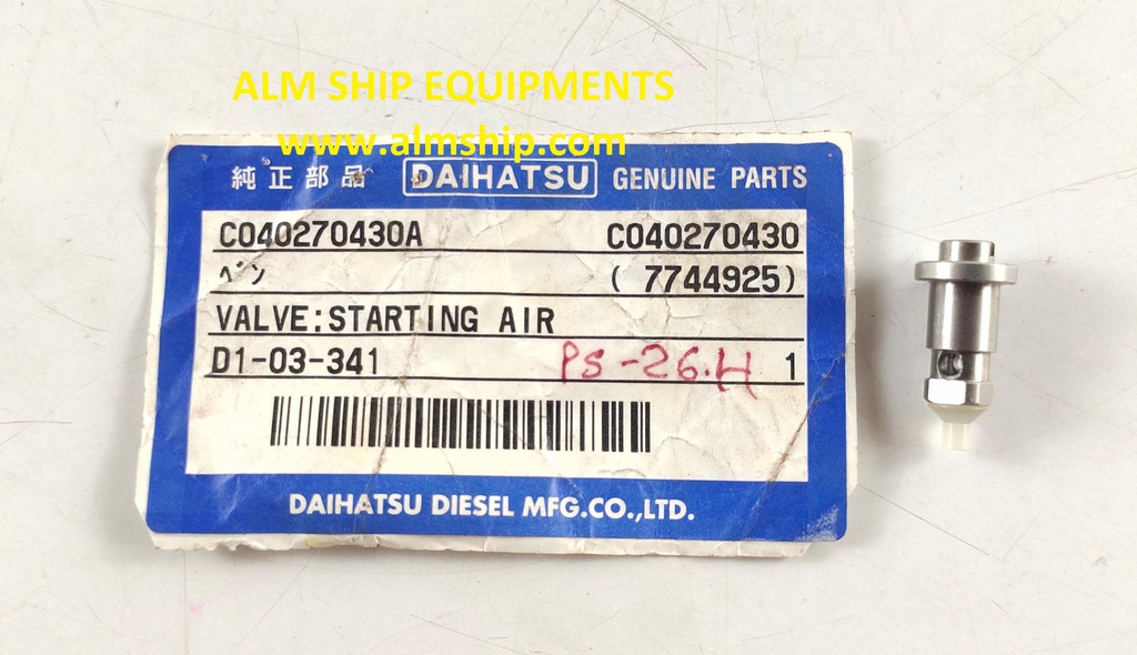 DAIHATSU VALVE STARTING AIR PS-26H