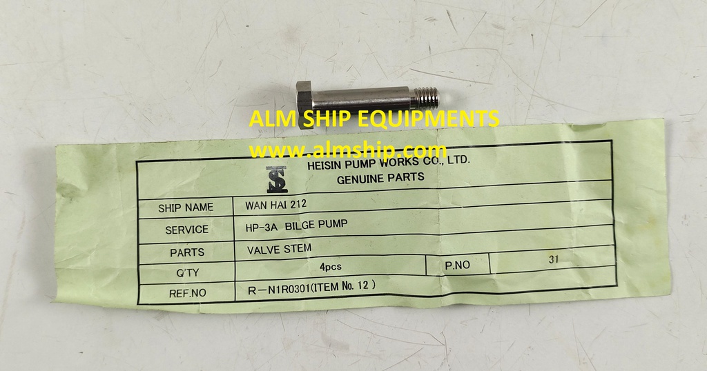 HEISHIN PUMP VALVE STEM HP-3A