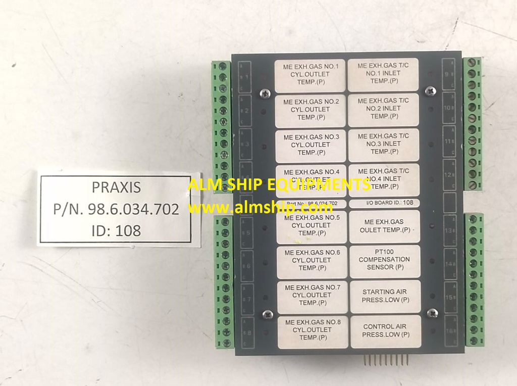 Praxis 98.6.034.702 Processor Board Rev HA Id 108