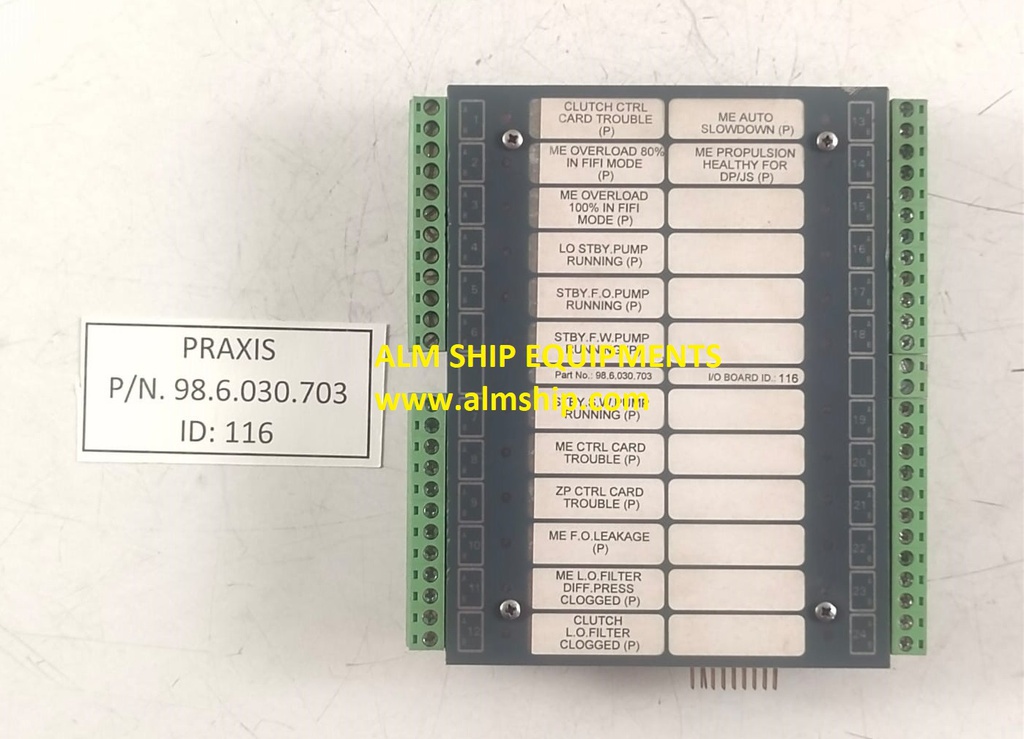 Praxis 98.6.030.703 Processor Board Rev BA Id 116