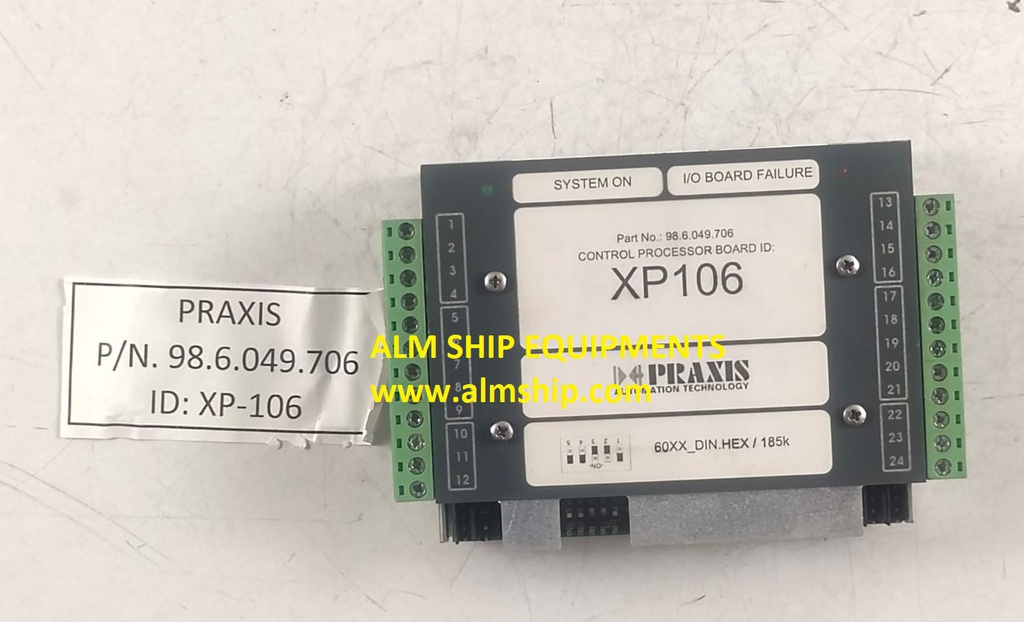 Praxis 98.6.049.706 / 98.6.049.7065 Control Processor Board Id XP106