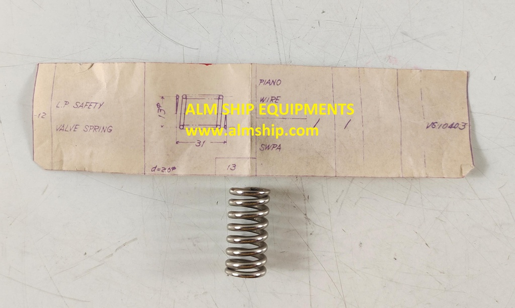 TANABE H-73/H-74 SAFETY VALVE SPRING LP