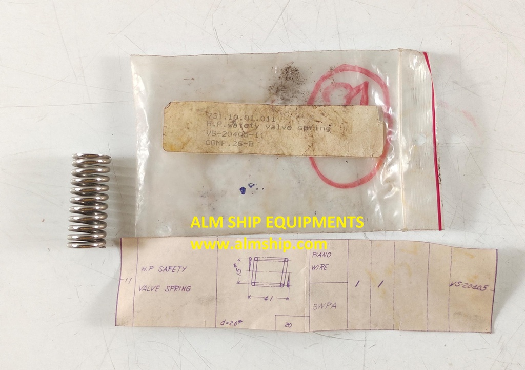 TANABE H-73/H-74 SPRING FOR SAFETY VALVE H.P