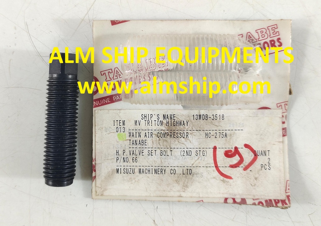 TANABE HC-275A 2ND STAGE H.P VALVE SET BOLT