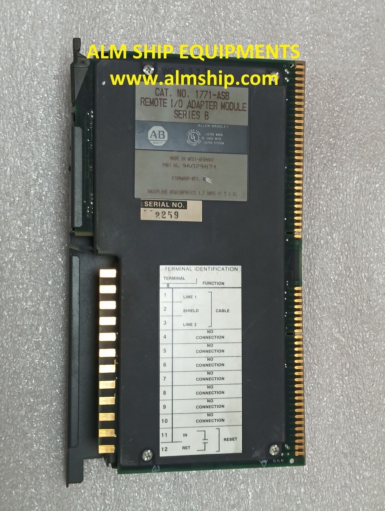 REMOTE I/O ADAPTER MODULE/ALLEN BRADLEY/ 1771-ASB