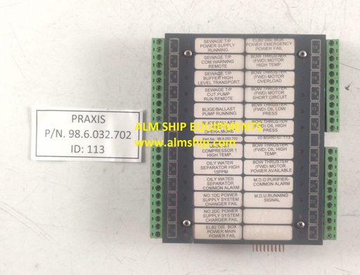 Praxis 98.6.032.702 Processor Board Rev DA Id 113