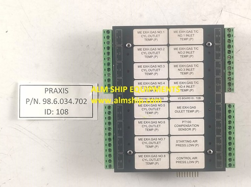 Praxis 98.6.034.702 Processor Board Rev HA Id 108