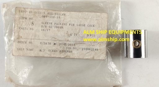 SLEEVE PACKING FOR GAUGE COCK