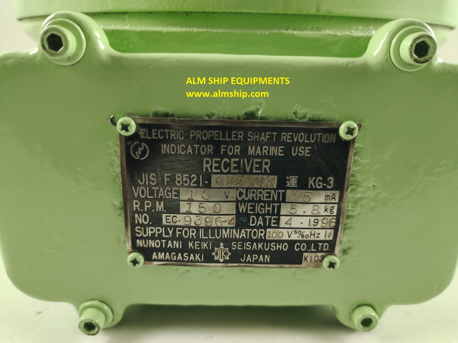 NUNOTANI KEIKI METER RPM-150 - JIS F 8521-SL200K