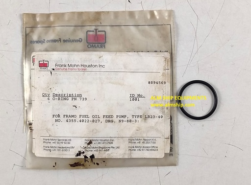 O-Ring Pn 739 Id 1001 & 4040-701203-16.0 For Framo