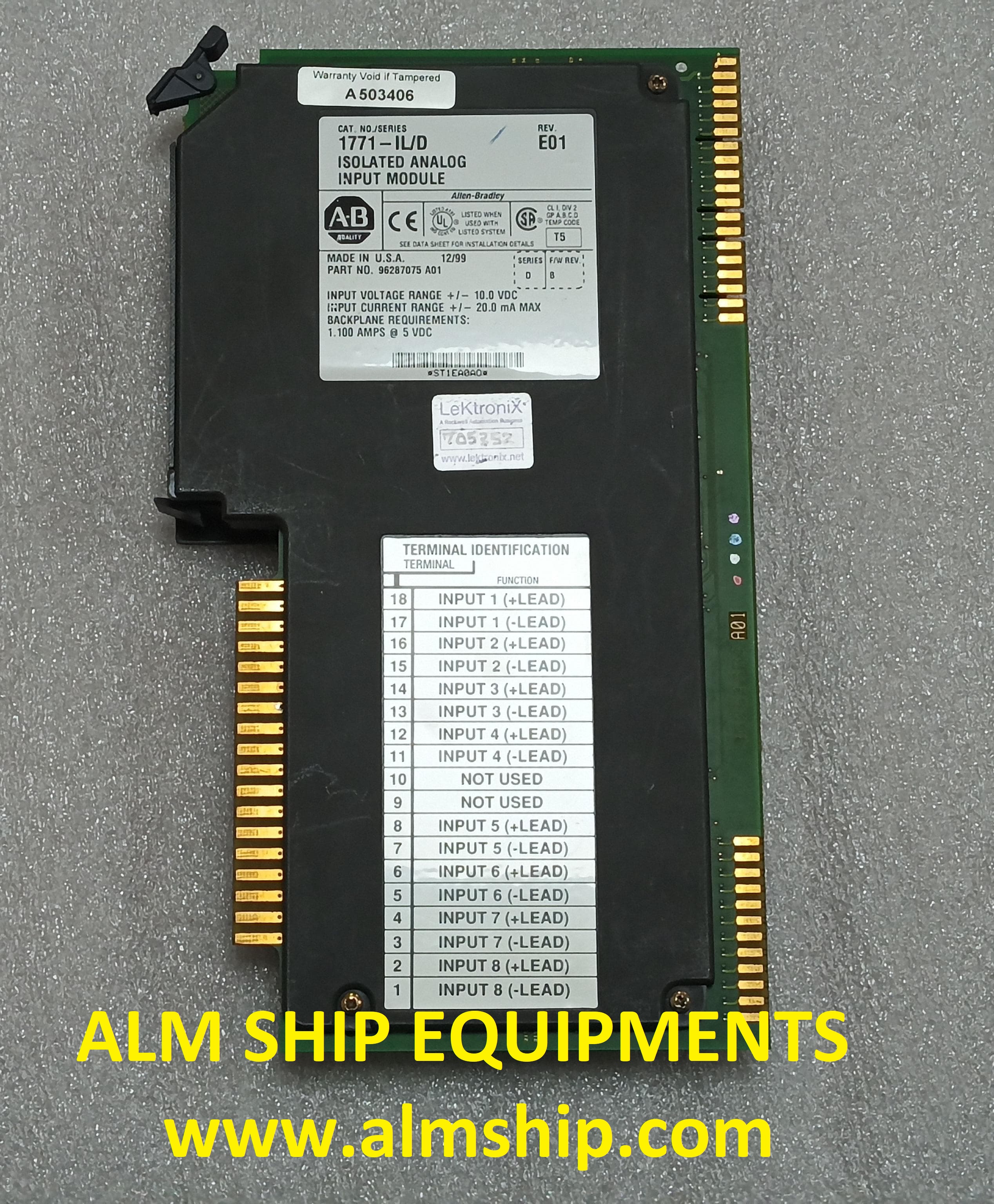 ISOLATED ANALOG INPUT MODULE/  Allen Bradley