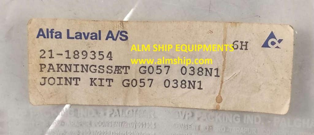 Alfa Laval A/s Pakningssaet G057 038N1