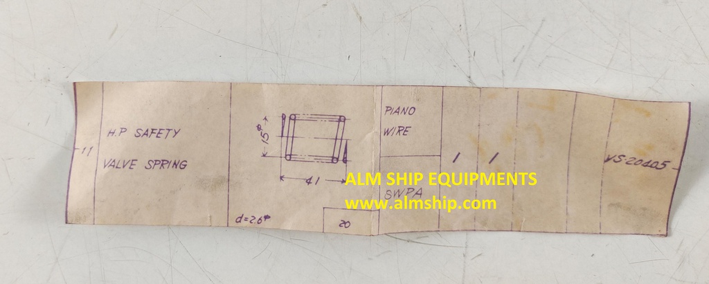 TANABE H-73/H-74 SPRING FOR SAFETY VALVE H.P