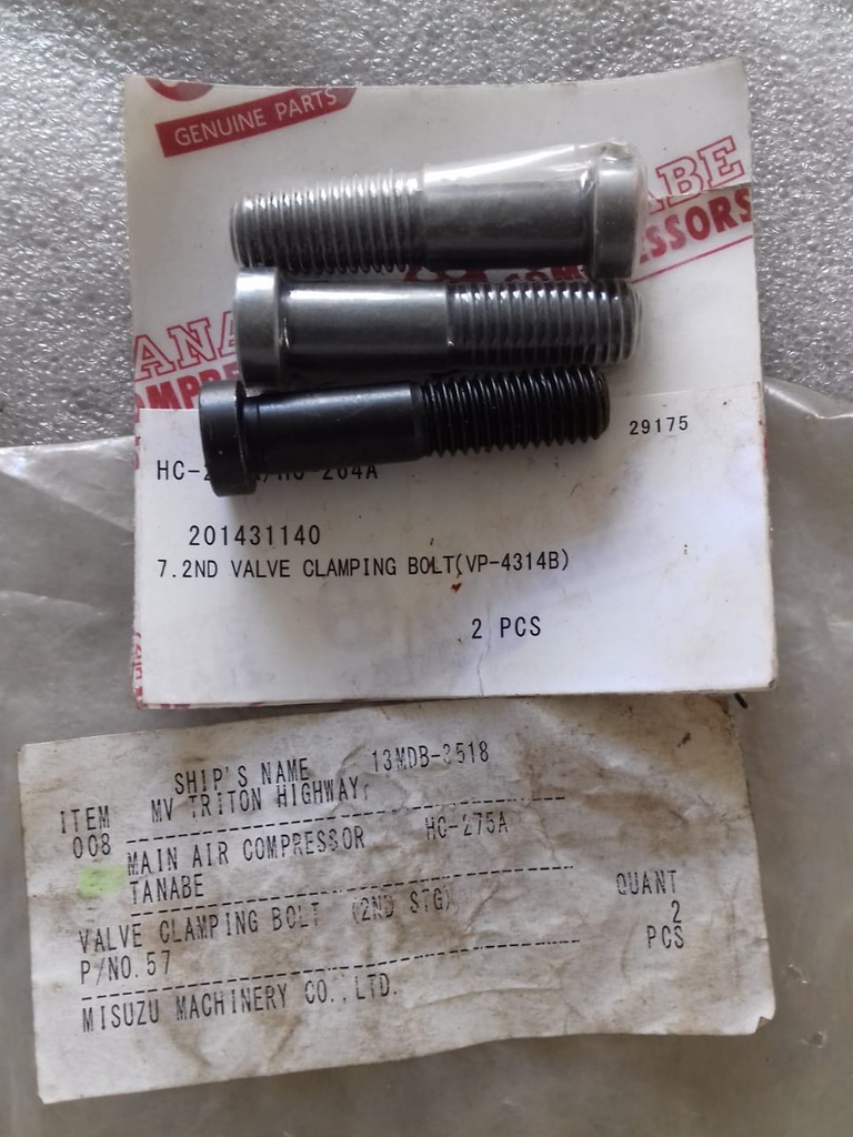 VALVE CLAMPING BOLT (2ND STAGE)