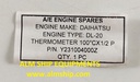 DAIHATSU THERMOMETER 100°CX1/2P DL-20