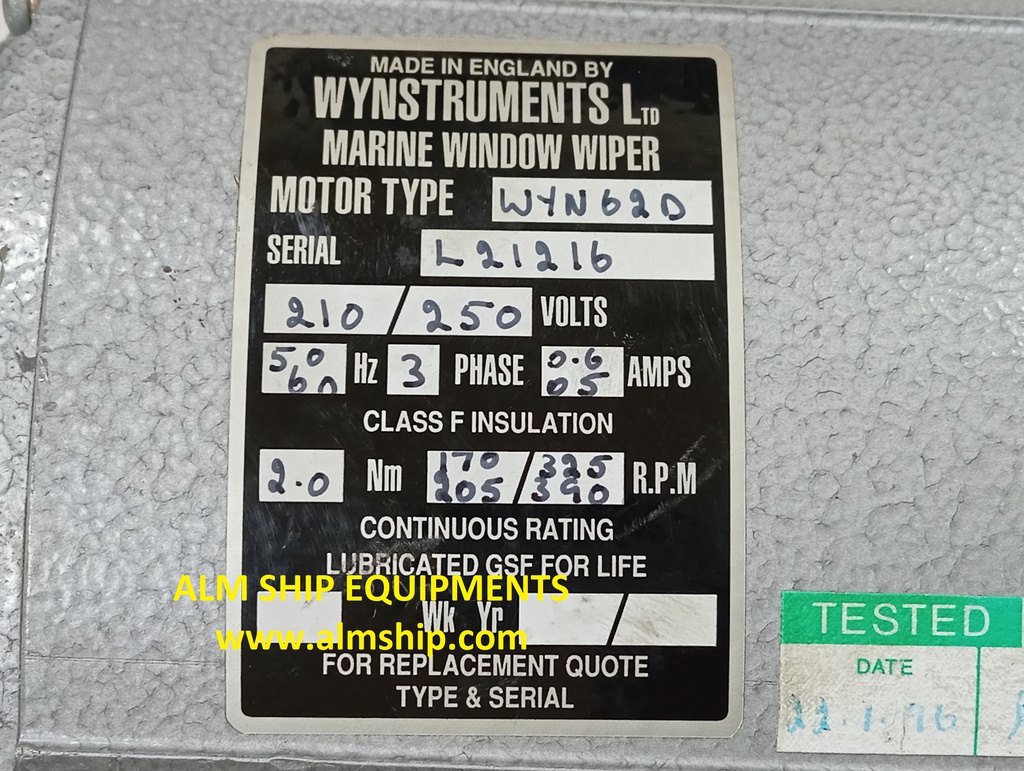 WIPER MOTOR/ WYNSTRUMENTS/ WYN 62D