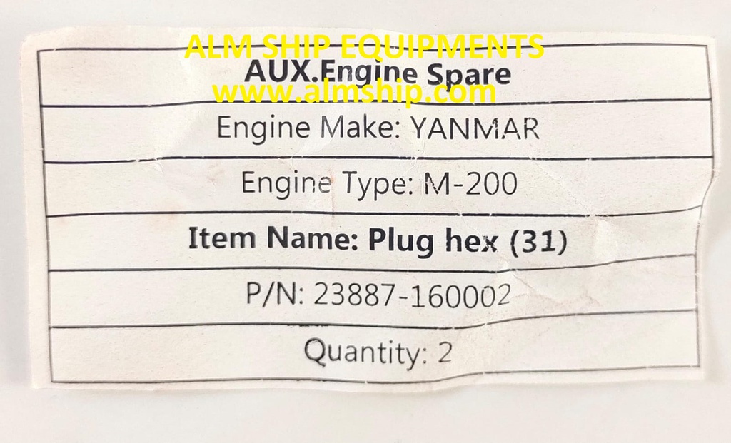 YANMAR PLUG HEX M200