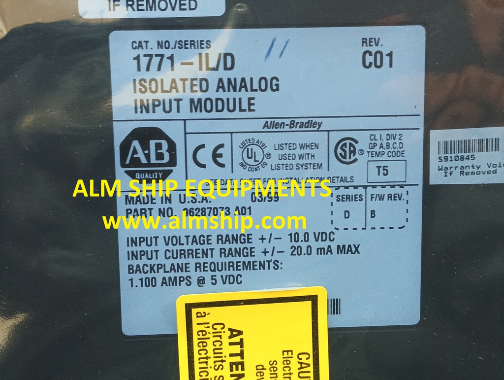 ISOLATED ANALOG INPUT MODULE/ Allen Bradley
