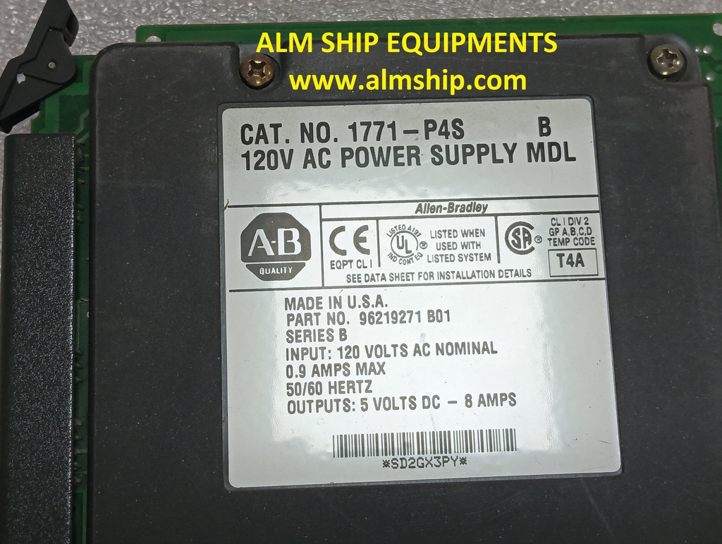 120V AC POWER SUPPLY MDL/ Allen Bradley/1771-P4S