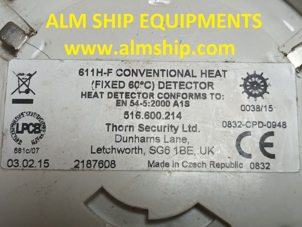 CONVENTIONAL HEAT (FIXED 60 DEGREE C) DETECTOR / THORN/ 611H-F