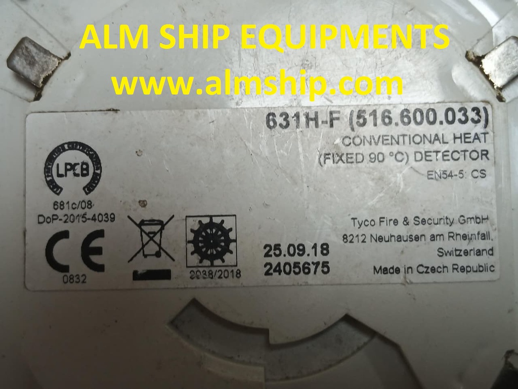 CONVENTIONAL HEAT (FIXED 90 DEGREE C) DETECTOR/ TYCO / 631H-F