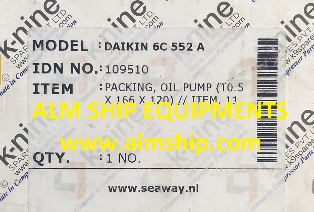 DAIKIN PACKING 109510 6C 552 A