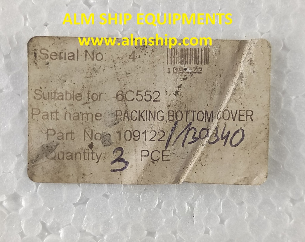 DAIKIN PACKING BOTTOM COVER 109122-QRS 6C 552 A