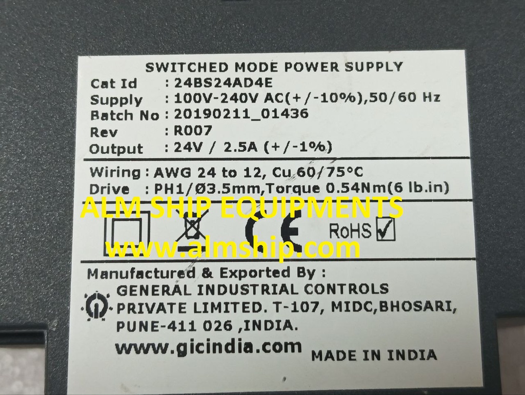 SWITCHED MODE POWER SUPPLY/ GIC India /24BS24AD4E