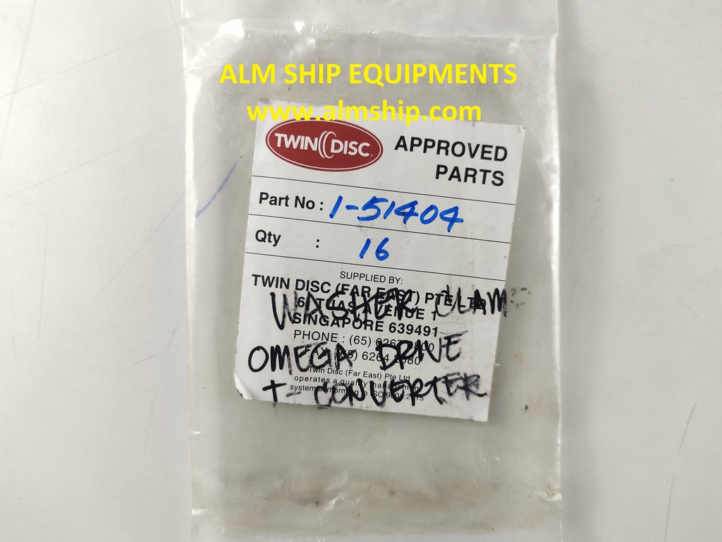 TWIN DISC WASHER CLAMP P/N 1-51404