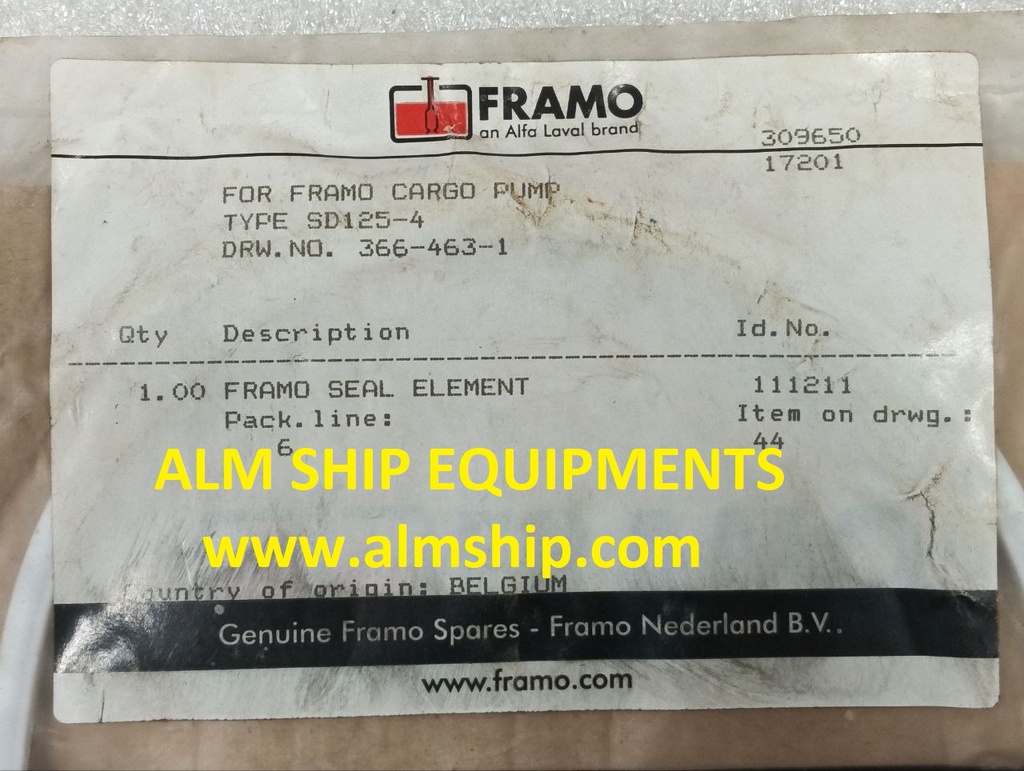 FRAMO SEAL ELEMENT/ 111211/ SD125-4