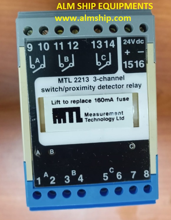 Switch / Proximity Detector Relay/  MTL-2213 3-Channel/ Measurement Technology Ltd