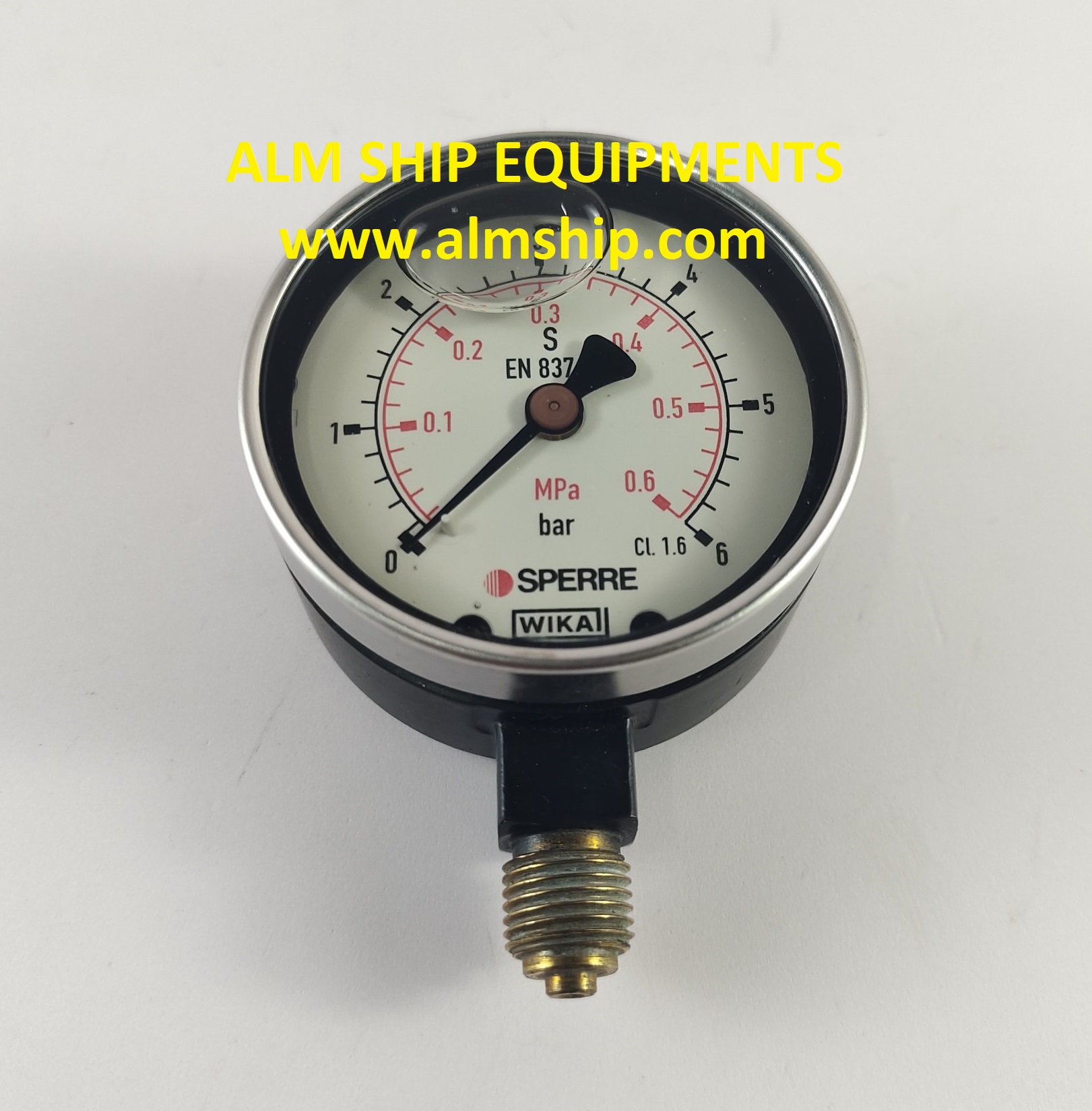 SPERRE WIKA EN-837-1 PRESSURE GAUGE 0-6 BAR