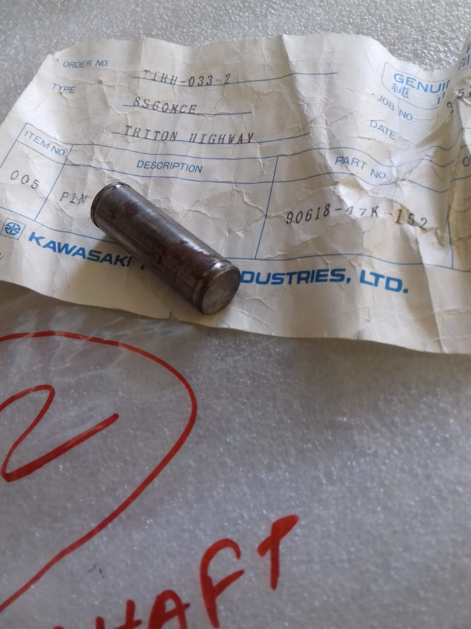 PIN SHAFT-KAWASAKI 8S60MCE