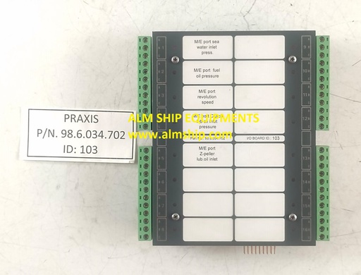 Praxis 98.6.034.702 Processor Board Rev HA Id 103