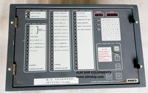 NABCO M-800-II MAIN ENGINE SAFETY SYSTEM PANEL