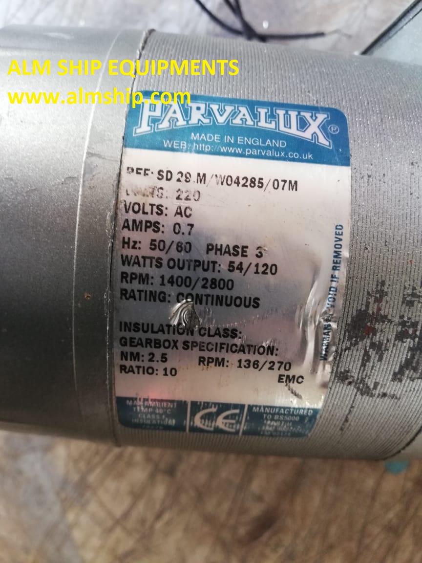 Parvalux SD 29.M/W04285/07M Wiper Motor